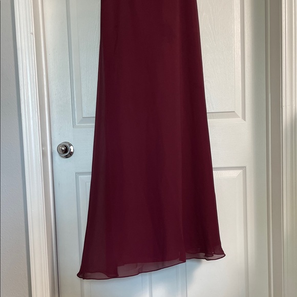 BILL LEVKOFF Dress 1266 Spaghetti Straps Floor Length 10 Wine Cranberry Lined - Picture 3 of 13